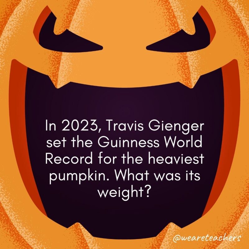 In 2023, Travis Gienger set the Guinness World Record for the heaviest pumpkin. What was its weight?