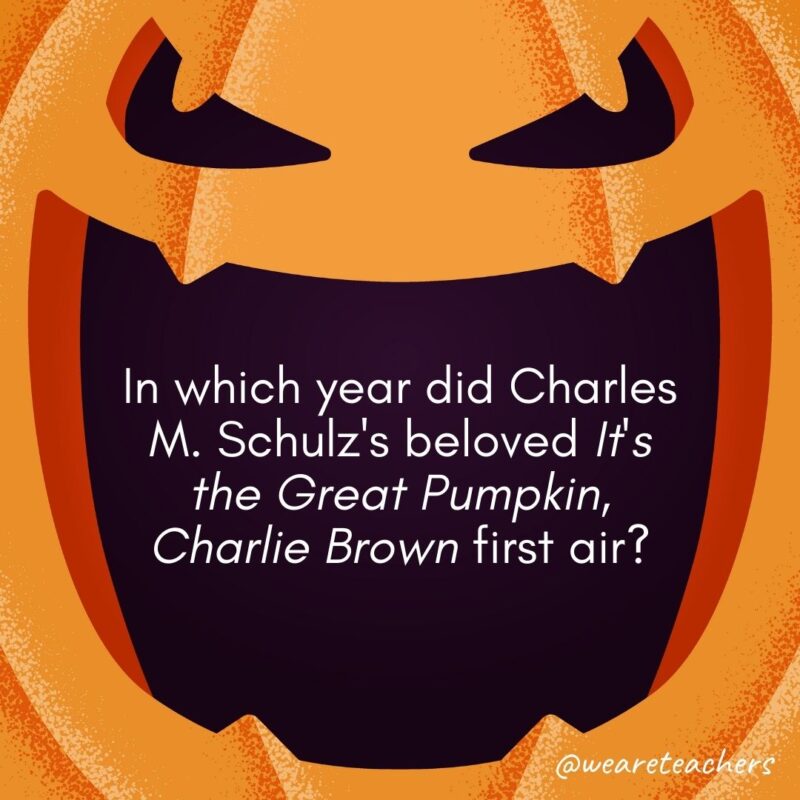 In which year did Charles M. Schulz's beloved It's the Great Pumpkin, Charlie Brown first air?