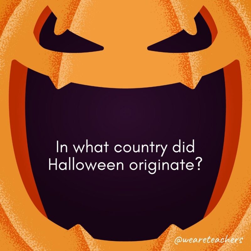  In what country did Halloween originate?