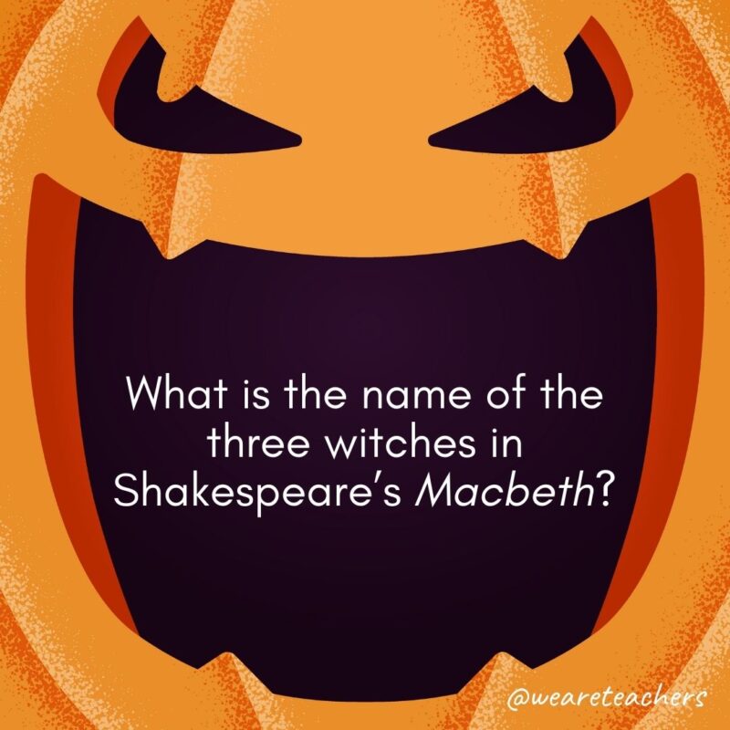 What is the name of the three witches in Shakespeare’s Macbeth?