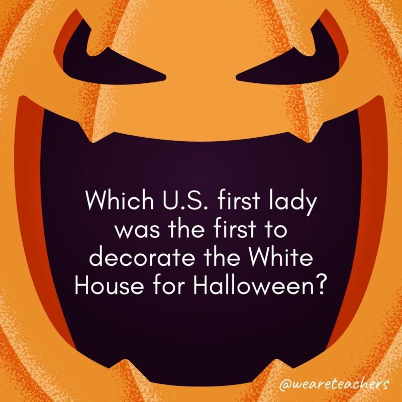 Which U.S. first lady was the first to decorate the White House for Halloween?