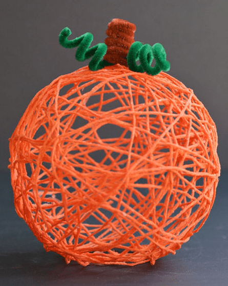 A little orange pumpkin made from string