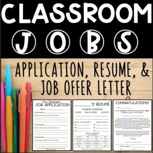 Clickable TPT resource cover image for a classroom jobs resource