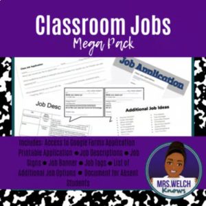 Clickable TPT resource cover image for a classroom jobs resource