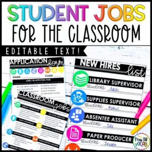 Clickable TPT resource cover image for a classroom jobs resource