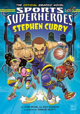 The cover of the graphic novel Sports Superheroes: Stephen Curry.