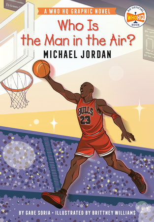 The cover of the graphic novel Who Is the Man in the Air? Michael Jordan.