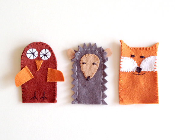 Tiny woodland creatures made from felt