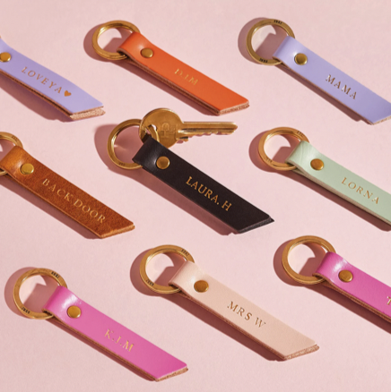 Different colored key chains with names on them- teacher gifts