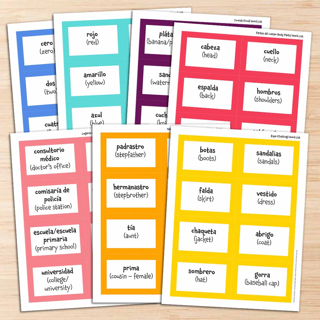 Get your free French Vocabulary Printables now!