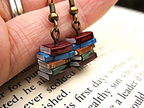 Book stack dangle teacher earrings- teacher gifts