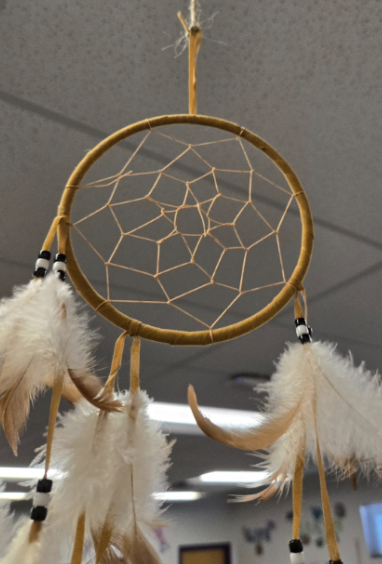 Dream catcher hanging from ceiling