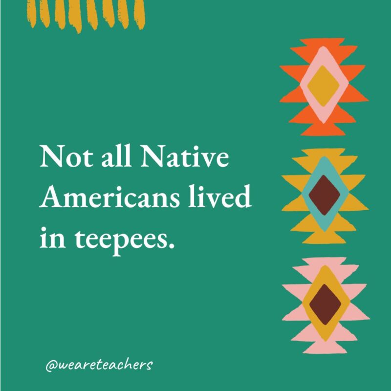 Not all Native Americans lived in teepees.  