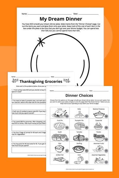 Thanksgiving Math Worksheets