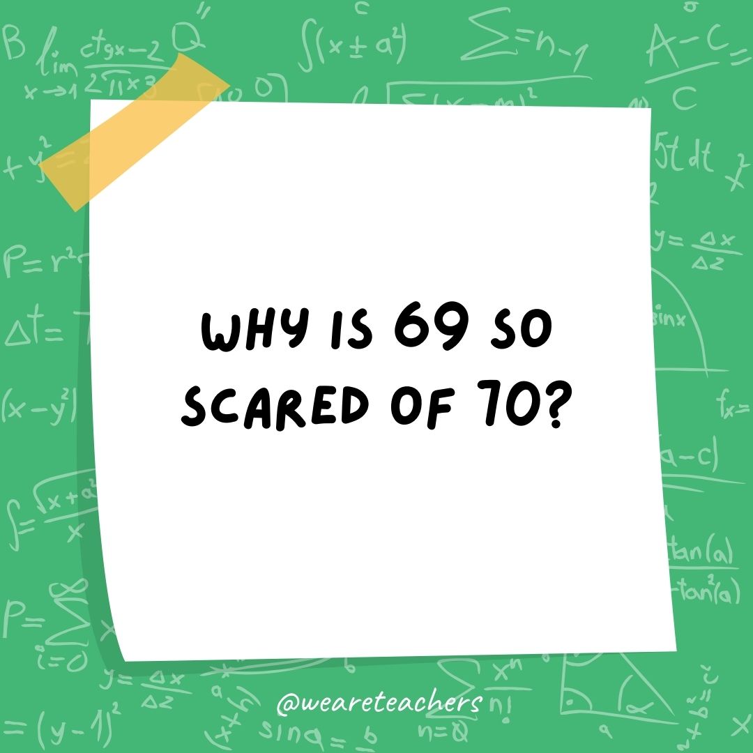 Why is 69 so scared of 70?
