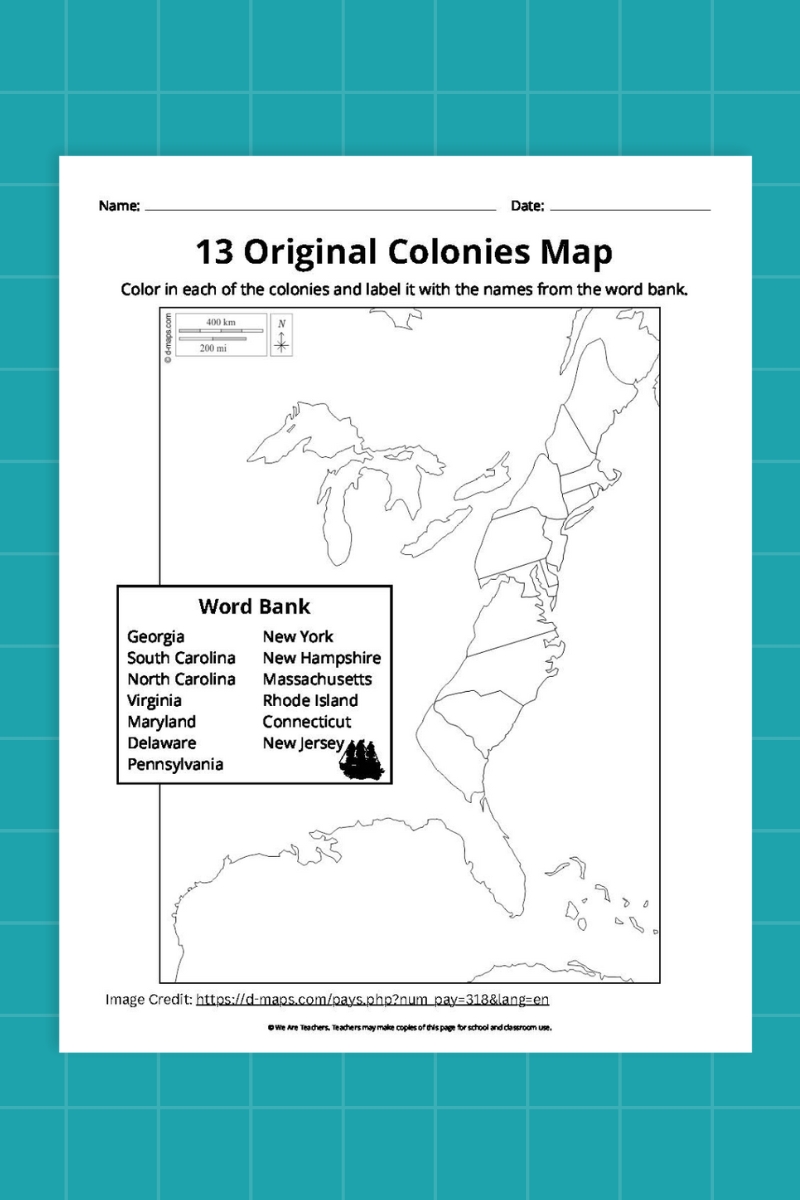 13 Original Colonies Map Bundle - 3 140