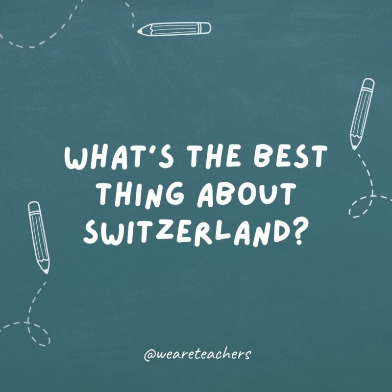 What's the best thing about Switzerland? I don't know, but the flag is a big plus!