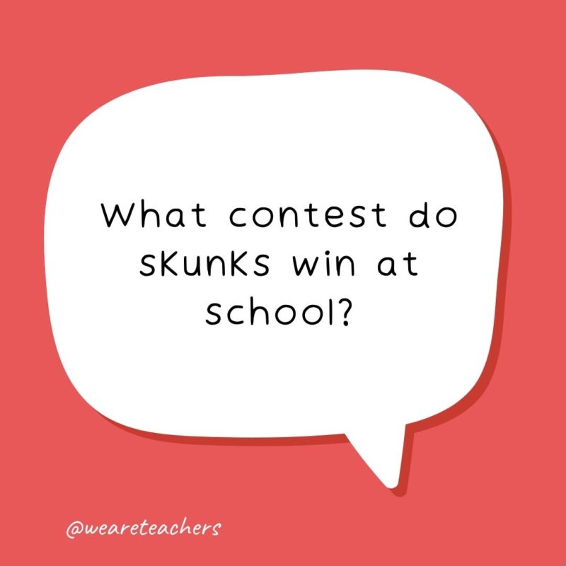 What contest do skunks win at school? The smelling bee!