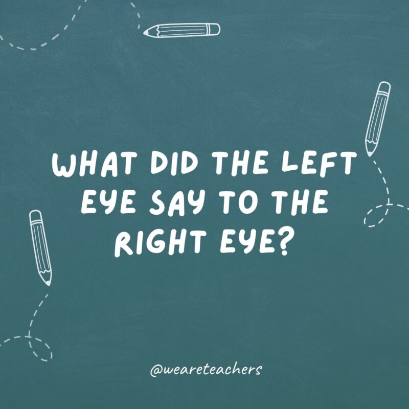 What did the left eye say to the right eye?