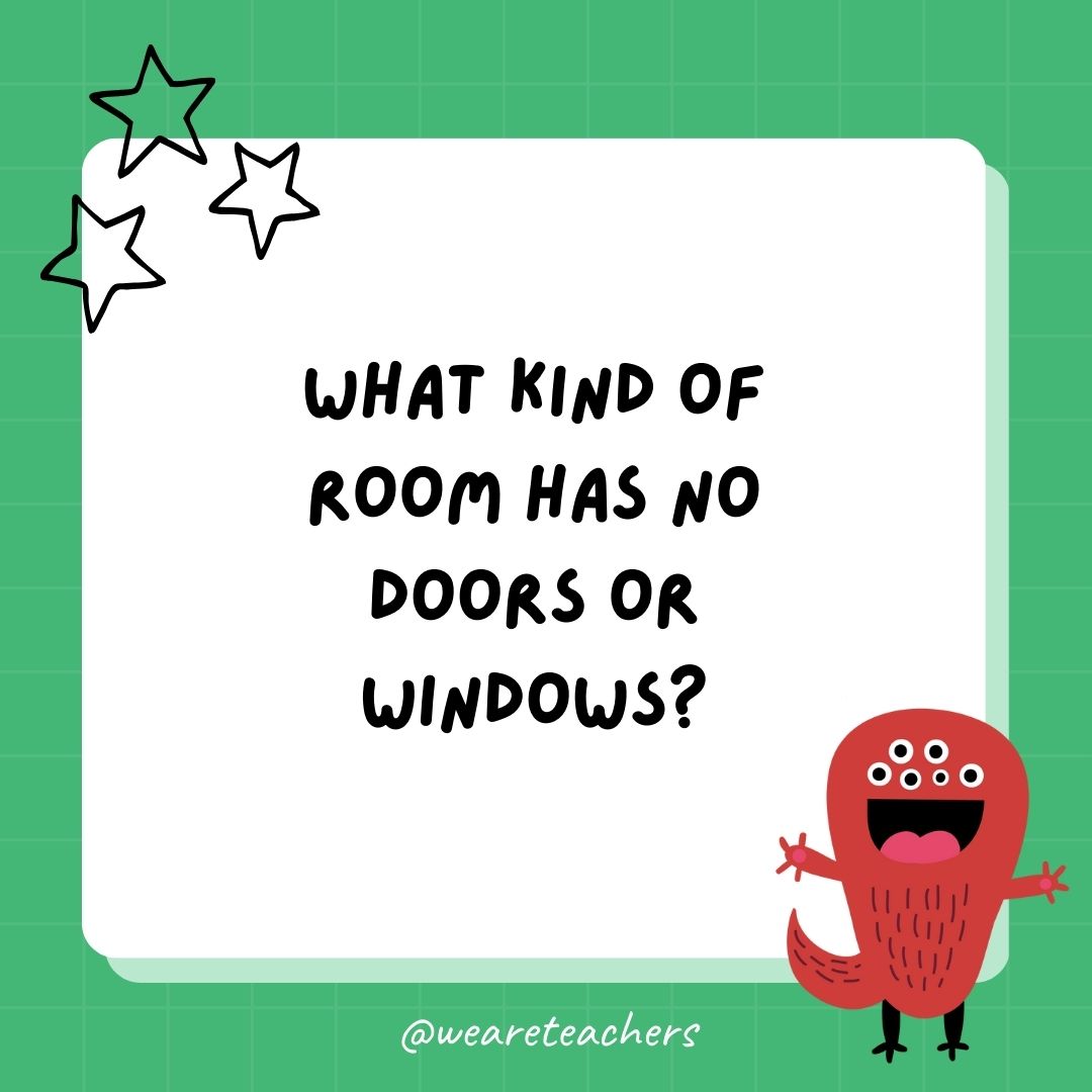 What kind of room has no doors or windows? 
- best funny riddles