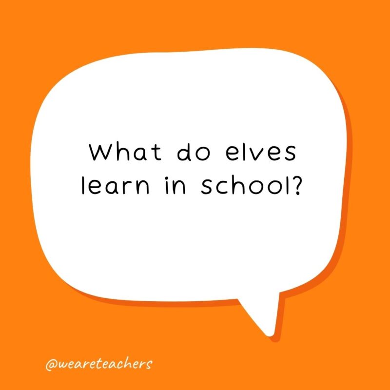 What do elves learn in school? The elf-a-bet.- school jokes for kids