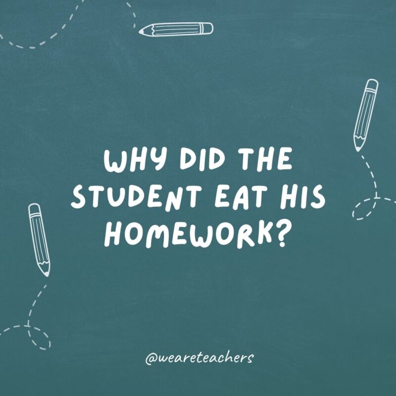 Why did the student eat his homework?