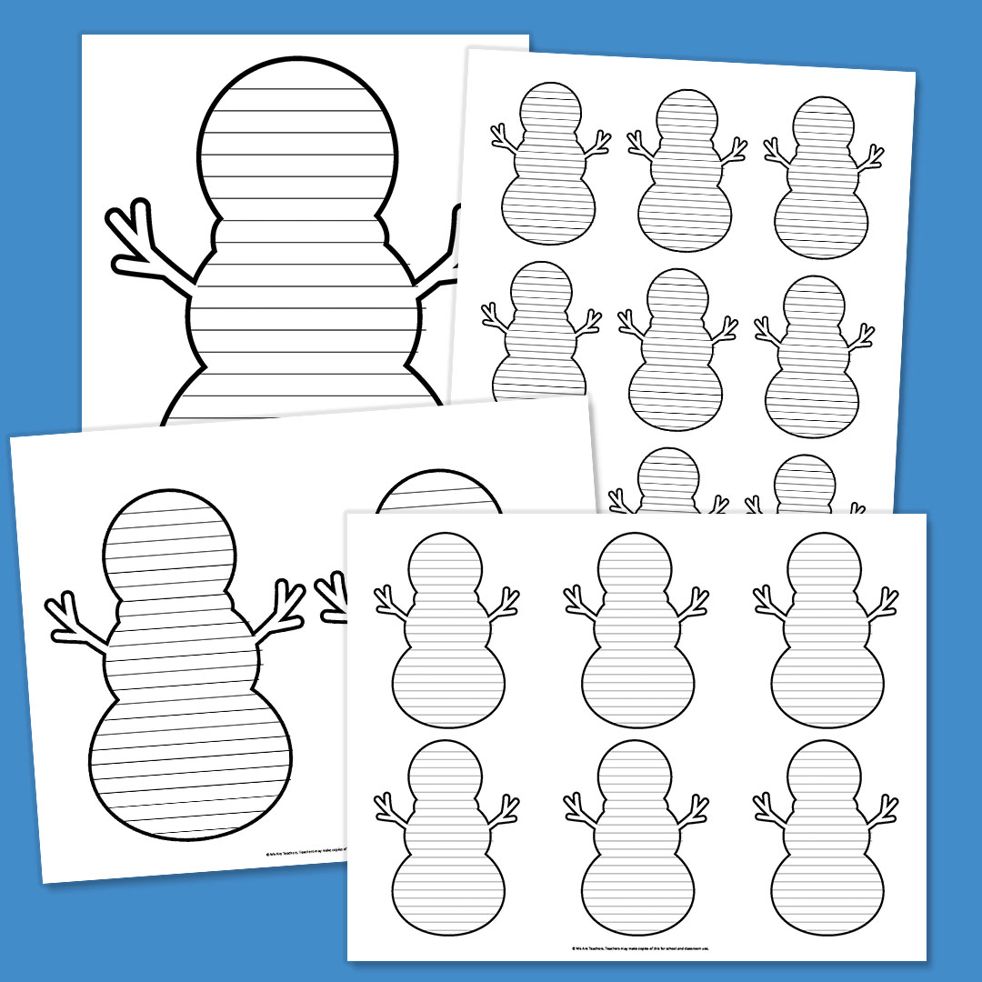 Snowman Printable With Writing Lines