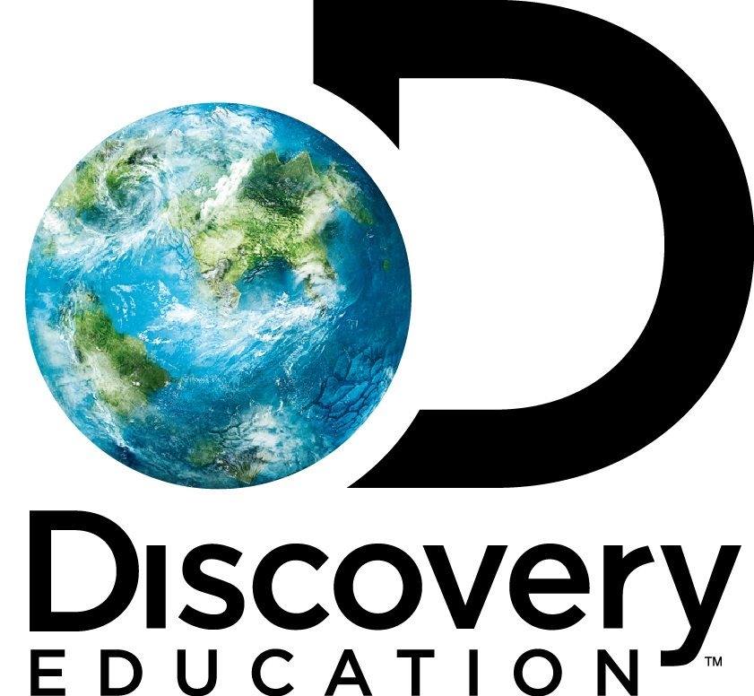 Discover Education logo including a globe on a white background