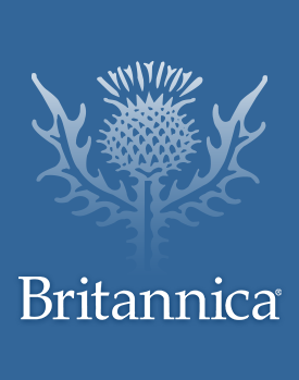 Encyclopedia Britannica logo on a blue background