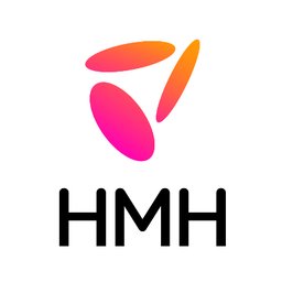 HMH logo showing the initials in black with three oblong shapes in pink and orange.