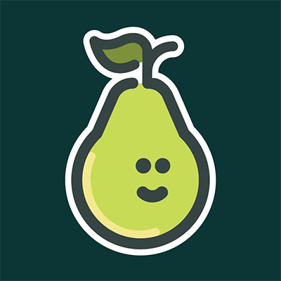 Pear Deck Tutor logo of a pear on a dark background