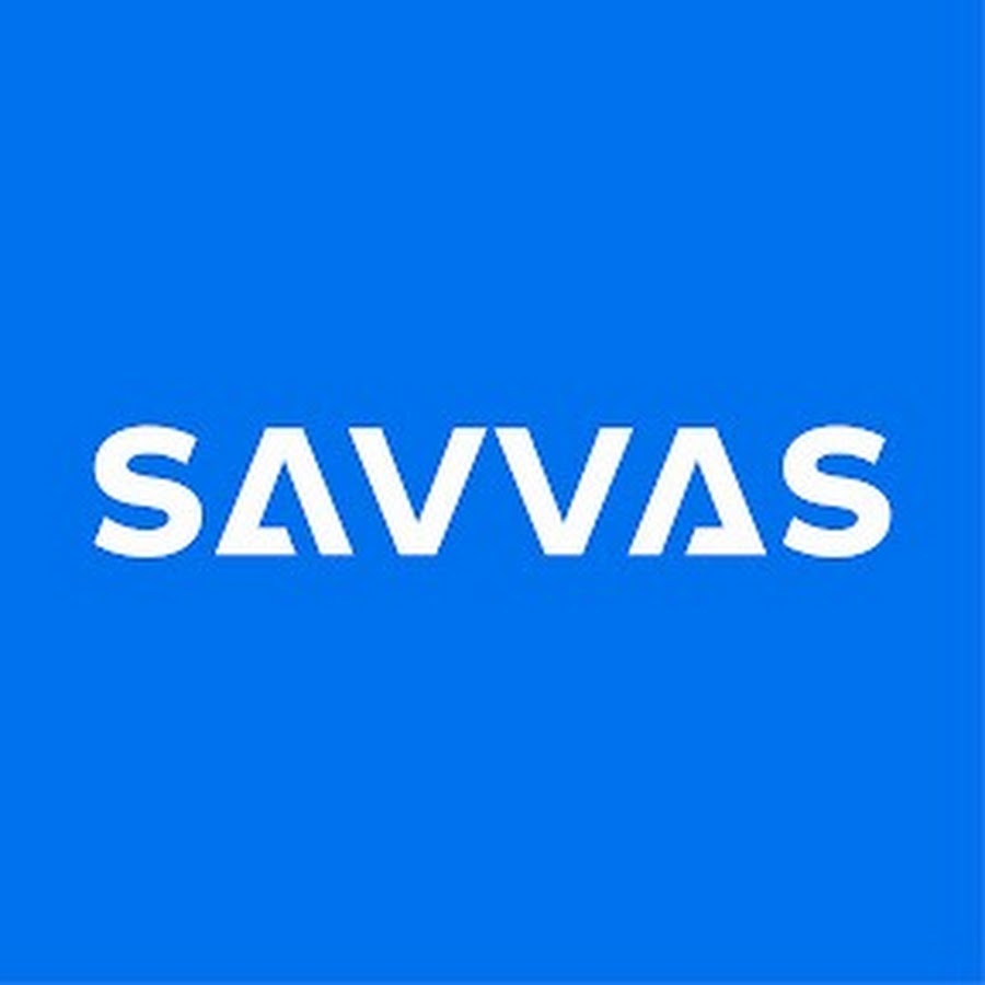 Savvas logo in white against a medium blue background