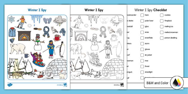 Twinkl winter worksheets I spy activty