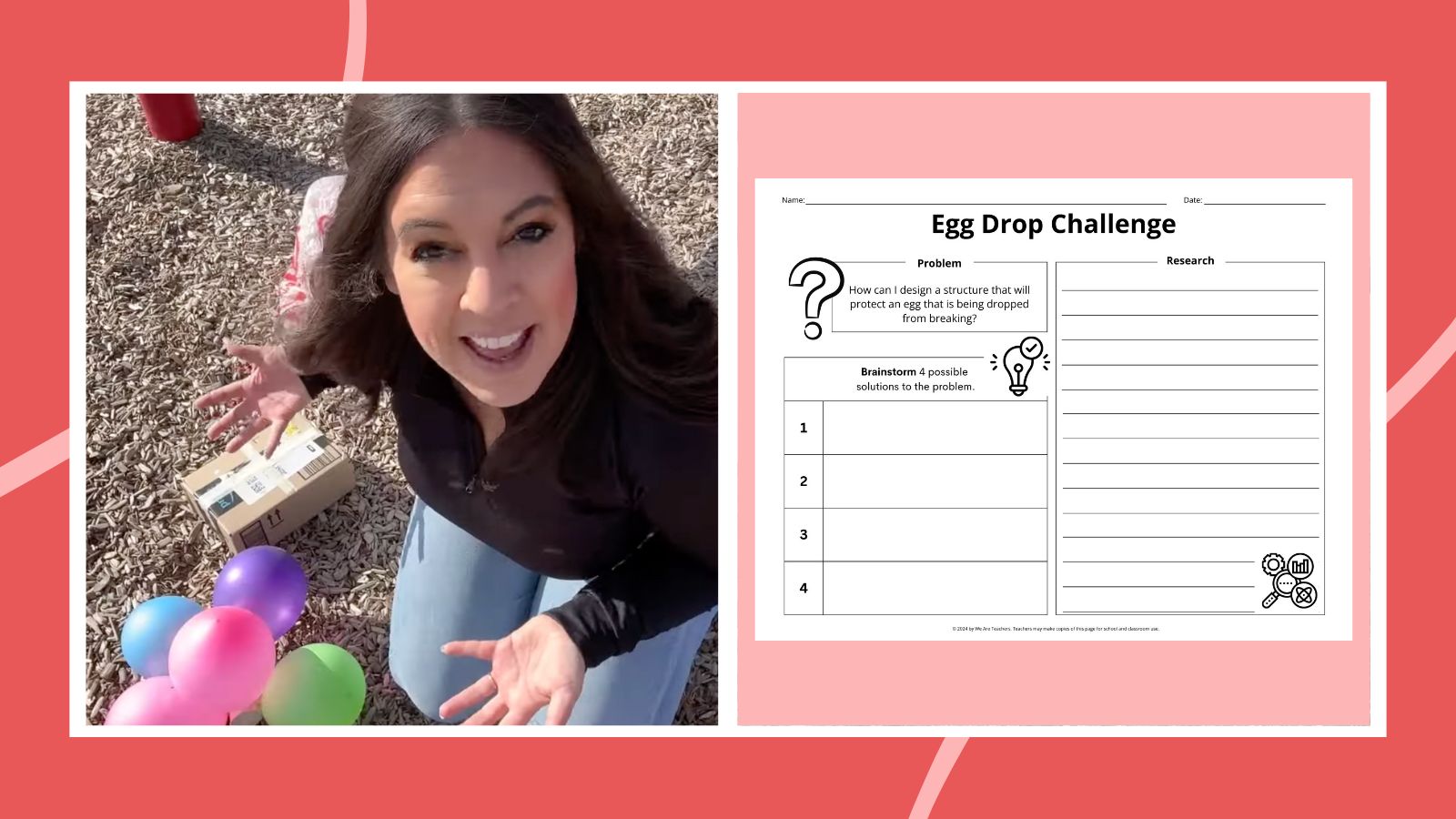 egg drop challenge sheet