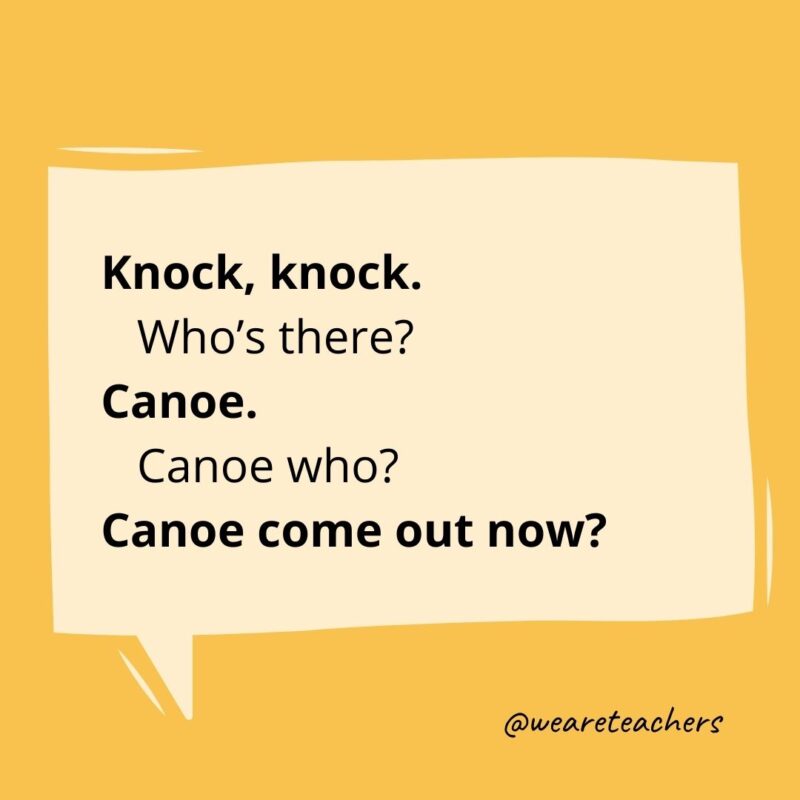 Knock, knock. Who’s there? Tank. Tank who? You’re welcome.