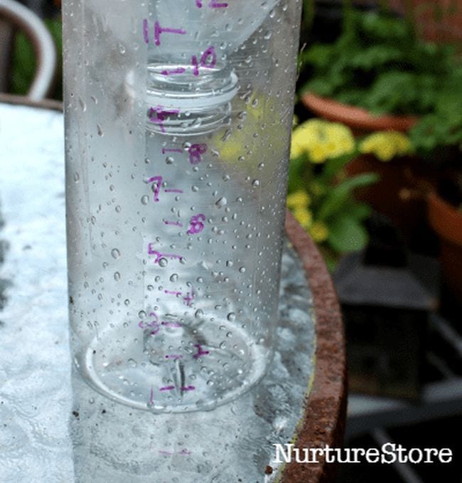 Plastic bottle converted to a homemade rain (easy science experiments)gauge