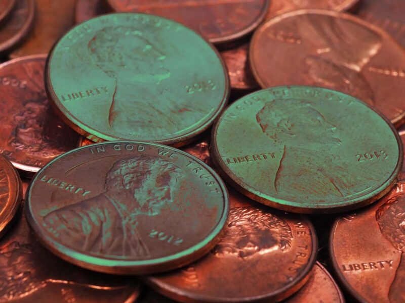 Green oxidized pennies as an example of kindergarten science experiments