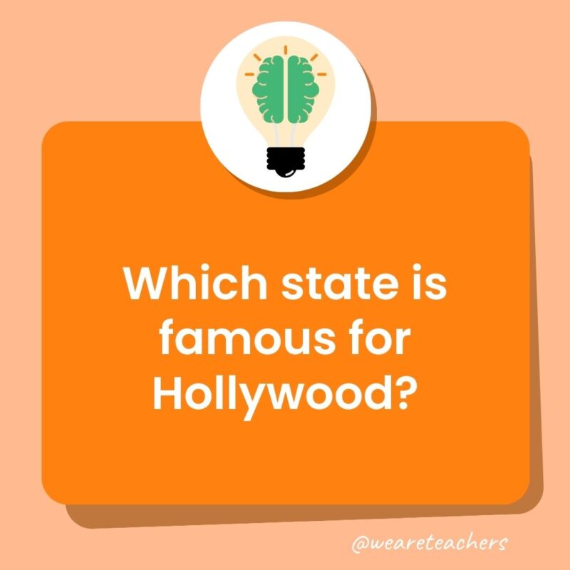 Which state is famous for Hollywood?