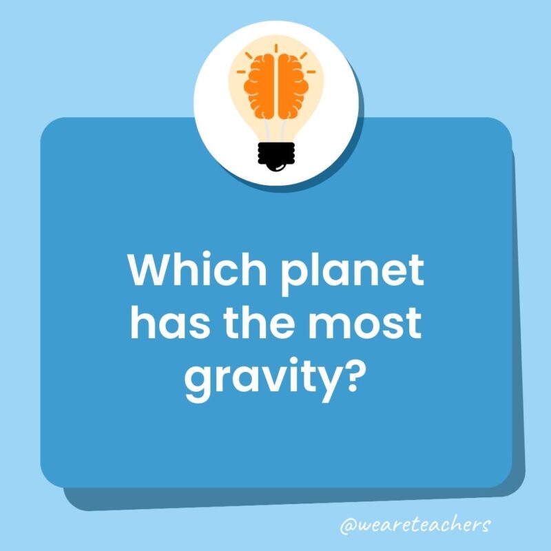 Which planet has the most gravity?