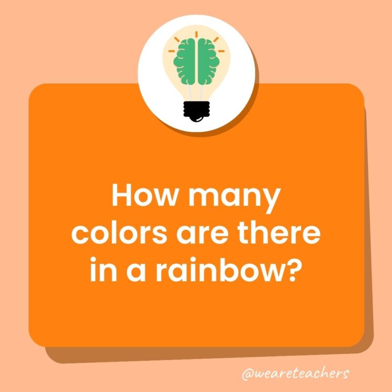 Trivia questions for kids: How many colors are there in a rainbow?