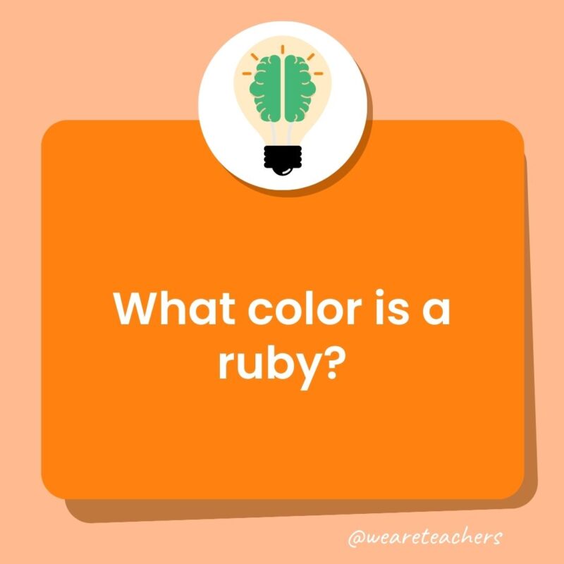 Trivia questions for kids: What color is a ruby?