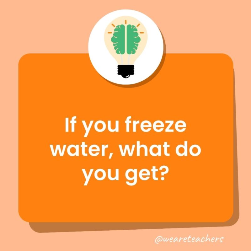 Trivia questions for kids: If you freeze water, what do you get?