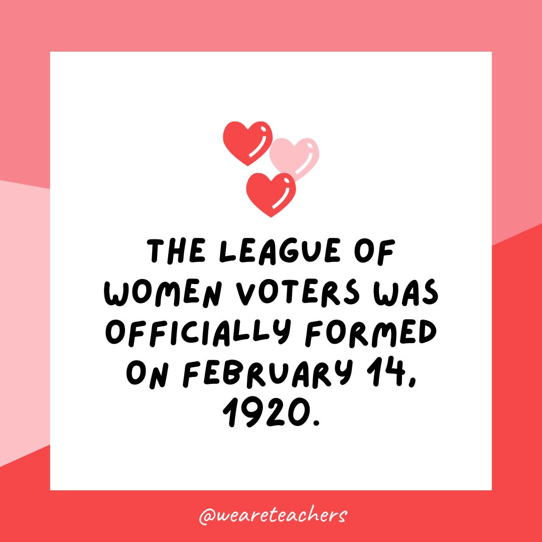 The League of Women Voters was officially formed on February 14, 1920.