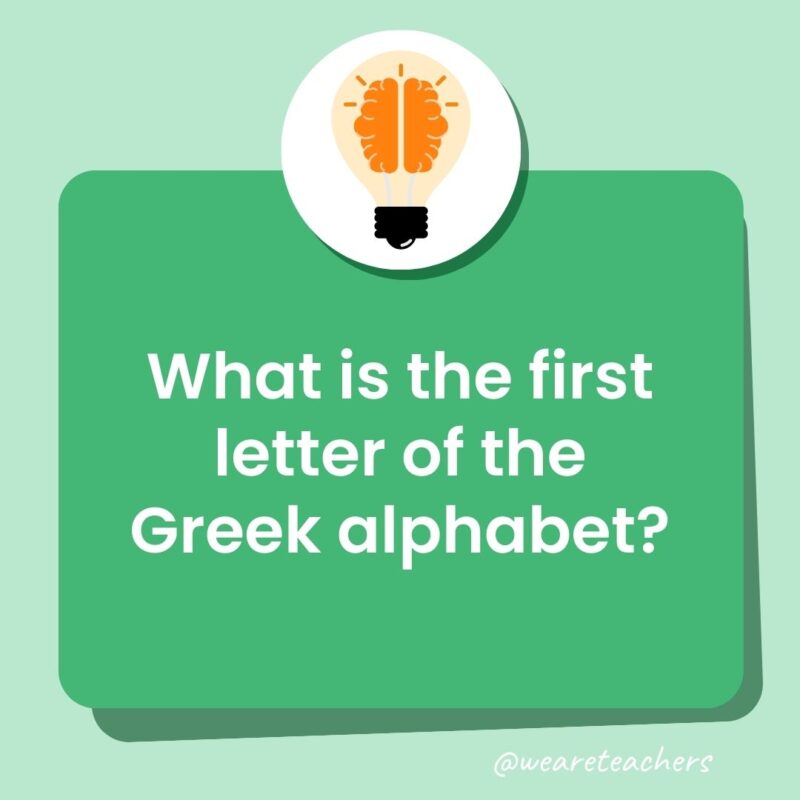 What is the first letter of the Greek alphabet?