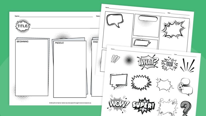 comic strip worksheets