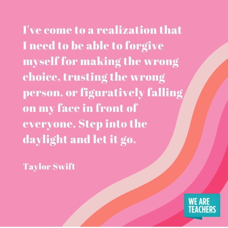 I’ve come to a realization that I need to be able to forgive myself for making the wrong choice, trusting the wrong person, or figuratively falling on my face in front of everyone. Step into the daylight and let it go. I've come to a realization that I need to be able to forgive myself for making the wrong choice, trusting the wrong person, or figuratively falling on my face in front of everyone. Step into the daylight and let it go.