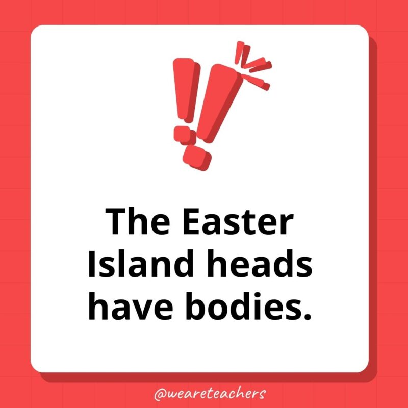 The Easter Island heads have bodies. 