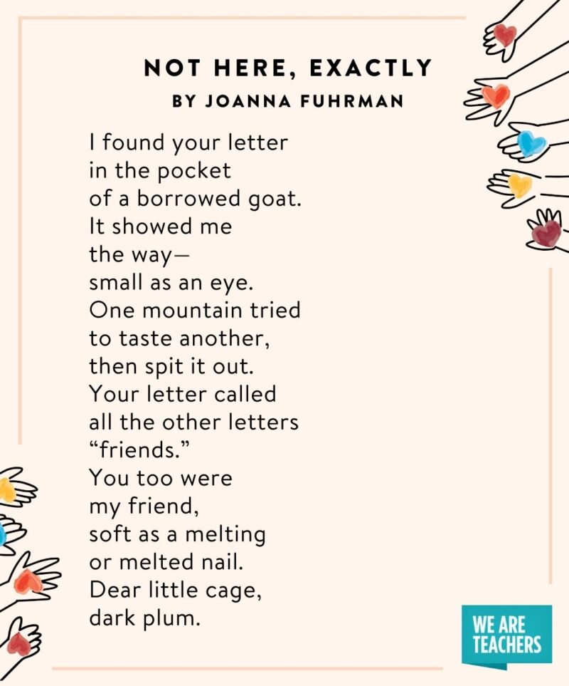 30 Heartwarming Poems About Friendship To Share With Students Not Here, Exactly by Joanna Fuhrman