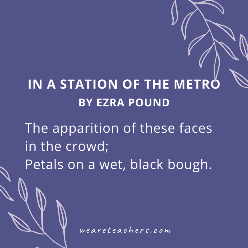 In a Station of the Metro by Ezra Pound “The apparition of these faces in the crowd…” - Haiku Poems for Kids