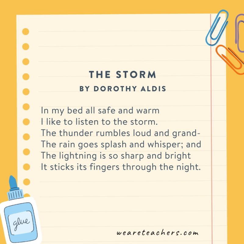 Second Grade Poems 4 The Storm by Dorothy Aldis.